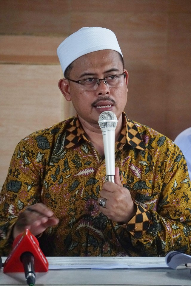 Slamet Maarif memberikan penjelasan terkait akan diselenggarakan reuni akbar 212 tahun 2019 di Sekretariat DPP FPI, Jakarta. Foto: Irfan Adi Saputra/kumparan