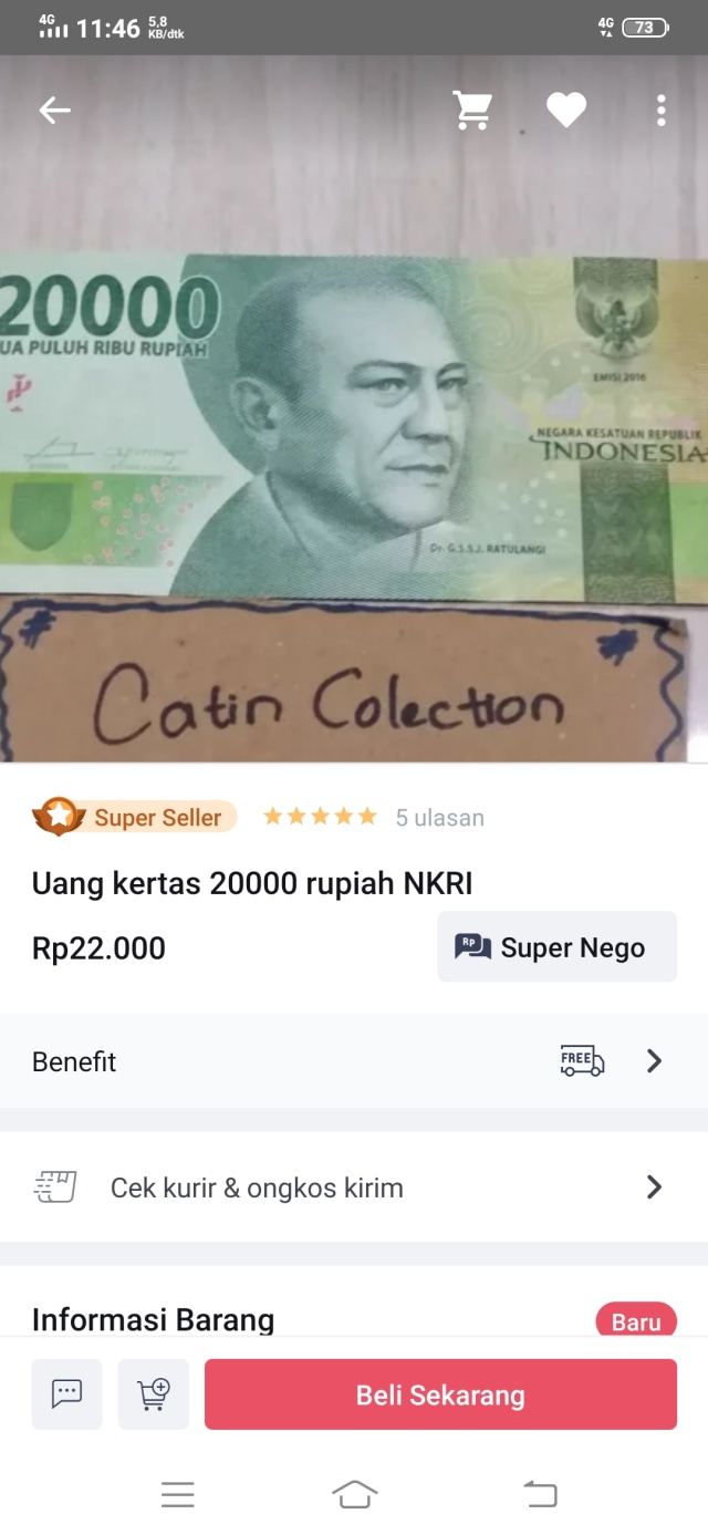 Pengguna Bukalapak jual uang rupiah yang masih berlaku. Foto: Aulia Rahman Nugraha/kumparan