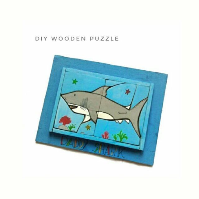 DIY Daddy Shark Wooden Puzzle