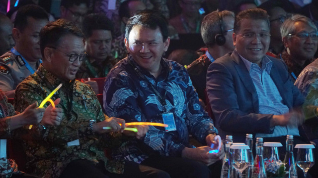 Basuki Tjahja Purnama saat menghadiri Pertamina energi forum 2019, Selasa (26/11). Foto: Irfan Adi Saputra/kumparan