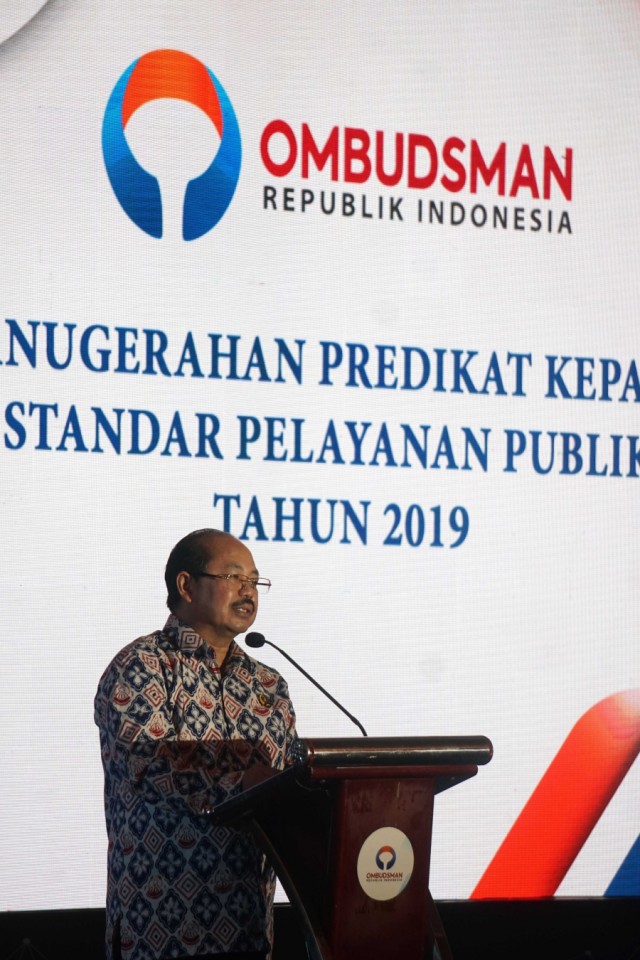 Ketua Ombudsman RI, Amzulian Rifai menghadiri Penganugerahan Predikat Kepatuhan standar pelayanan publik Tahun 2019 di Hotel JS Luwansa, Jakarta, Rabu (27/11). Foto: Irfan Adi Saputra/kumparan