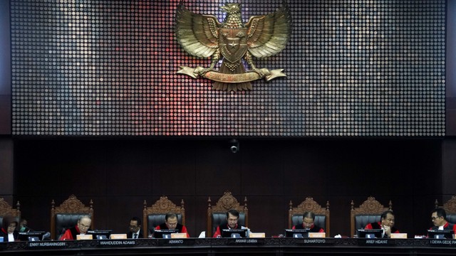 Suasana sidang putusan di Mahkamah Konstitusi, Jakarta.  Foto: Irfan Adi Saputra/kumparan