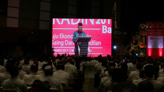 Wakil Presiden Ma’aruf Amin membuka Rapat Pimpinan Nasional (Rapimnas) Kamar Dagang dan Industri (Kadin) di Hotel Westin, Nusa Dua, Badung, Bali, Jumat (29/11). Foto: Denita br Matondang/kumparan