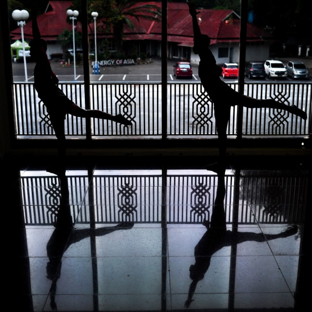 Pelatnas senam aerobik Indonesia. Foto: Antara/Sigid Kurniawan