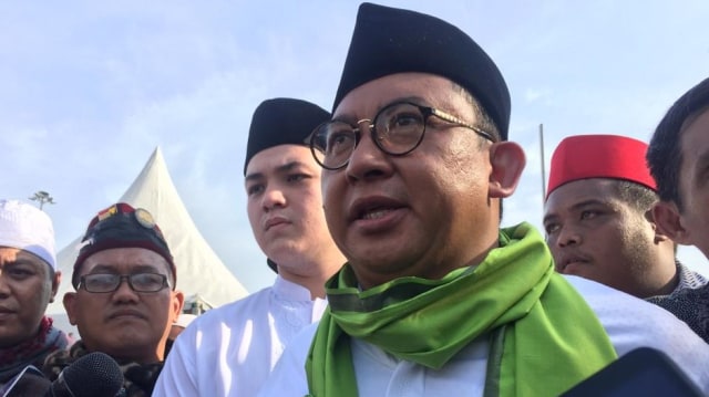 Fadli Zon di acara Reuni 212 di Monas, Jakarta Pusat. Foto: Andesta Herli/kumparan