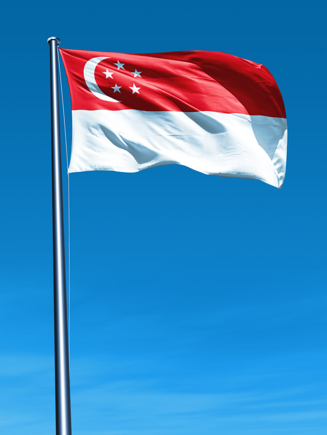 Ilustrasi Bendera Singapura. Foto: Shutterstock