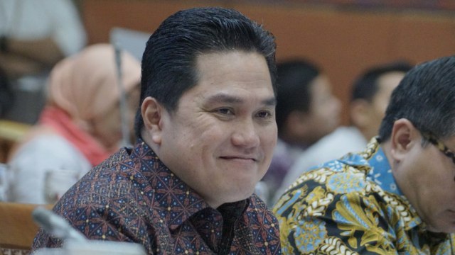 Menteri BUMN Erick Tohir saat menghadiri Raker dengan Komisi VI DPR RI. Foto: Helmi Afandi Abdullah/kumparan