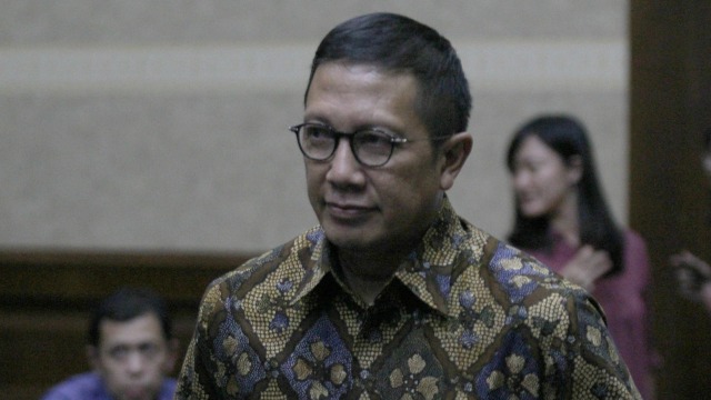 Eks Menteri Agama Lukman Hakim Saifuddin diperiksa sebagai saksi terkait kasus Romahurmuziy di Pengadilan Tipikor, Jakarta, Rabu (4/12). Foto: Nugroho Sejati/kumparan 
