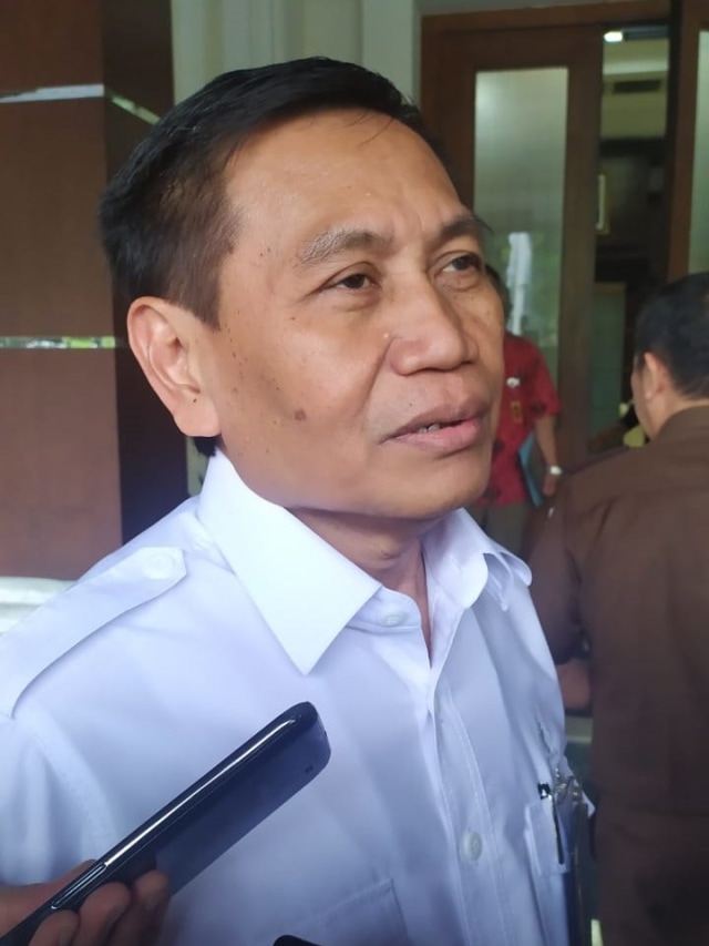 Dirjen HAM Kemenkumham Mualimin Abdi di Kemenkopolhukam, Jakarta Pusat, Rabu (4/12). Foto: Maulana Ramadhan/kumparan 