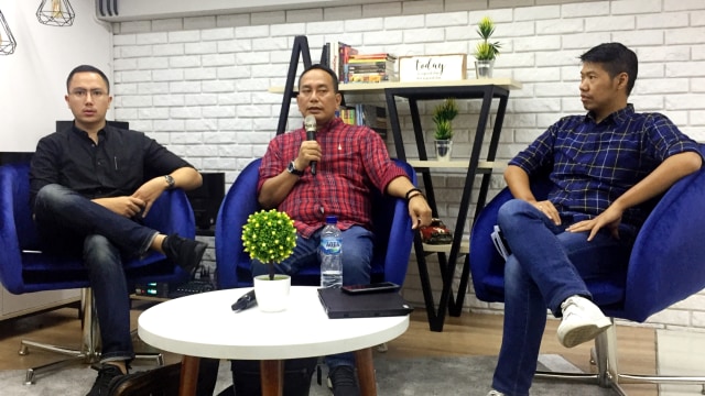 Konferensi pers Acara Indonesia Innovation Forum 2019 di Plaza Mandiri, Jakarta, Jumat (6/12).
 Foto: Nurul Nur Azizah/kumparan