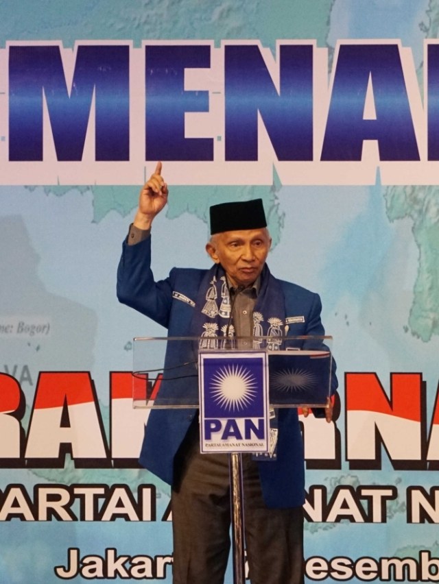 Ketua Dewan Kehormatan PAN Amien Rais saat Rapat Kerja Nasional PAN Tahun 2019 di Millennium Hotel, Jakarta Pusat, Sabtu (7/12). Foto: Irfan Adi Saputra/kumparan