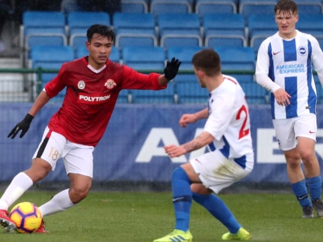 Brylian Aldama (kiri) saat menjalani pertandingan bersama Garuda Select. Foto: Dok. PSSI
