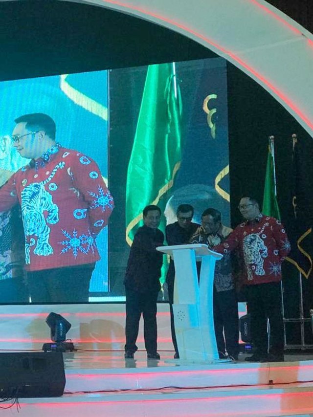 Menko polhukam Mahfud MD hadiri perayaan HAM sedunia ke-71 di Gedung Merdeka Bandung Foto: Aprilandika Pratama/kumparan