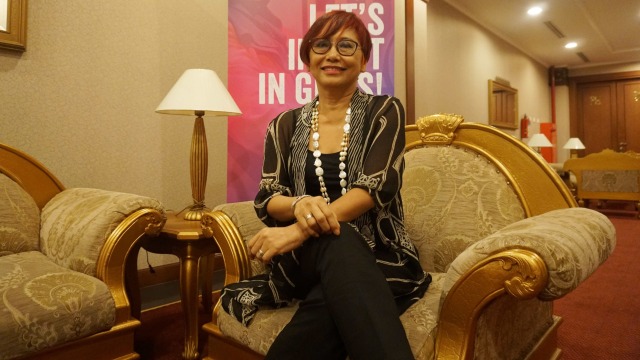 Pemilik dan pimpinan The body shop Indonesia, Suzy Hutomo di acara summit on girls di Balai Kartini, Jakarta.  Foto: Irfan Adi Saputra/kumparan 