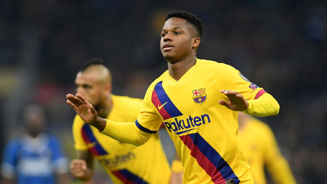 Ansu Fati, pencetak gol termuda sepanjang sejarah Liga Champions. Foto: REUTERS/Daniele Mascolo