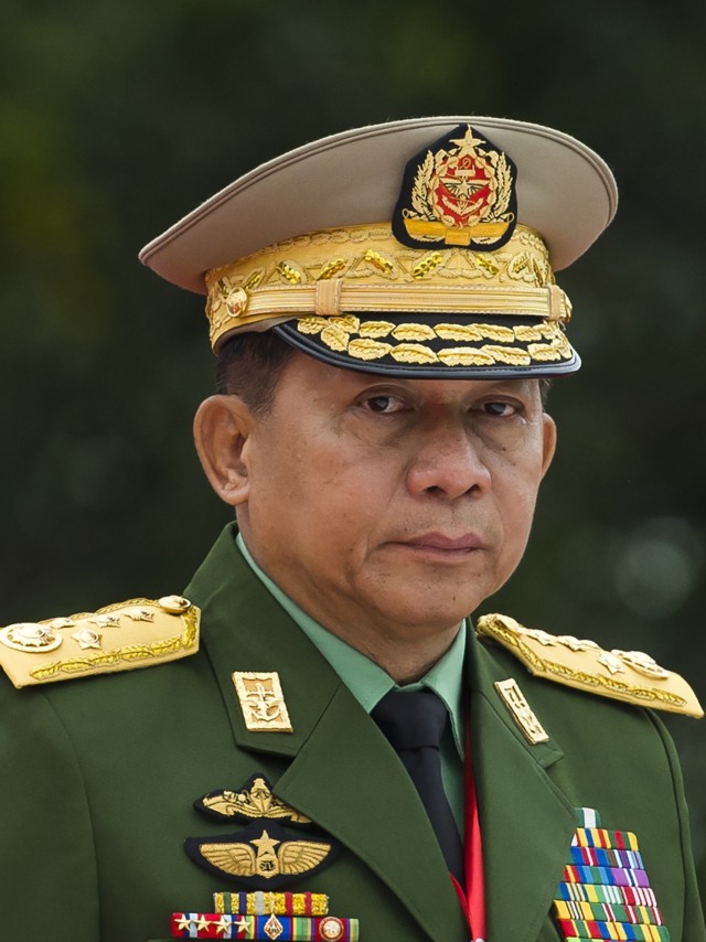 Panglima Militer Myanmar, Min Aung Hlaing. Foto: AFP/YE AUNG THU