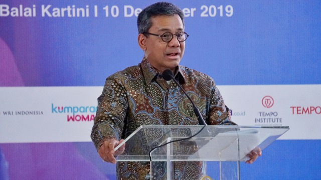 Wakil Menteri Keuangan, Suahasil Nazara di acara Summit On Girls di Balai Kartini, Jakarta.
 Foto: Irfan Adi Saputra/kumparan