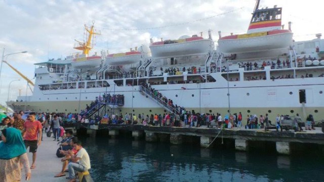 KM Tidar bantu angkut pemudik dari Papua.  