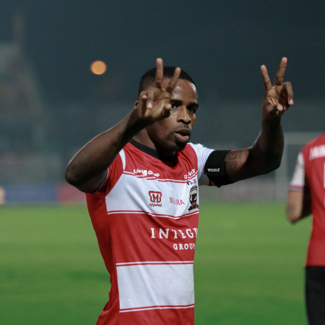 Selebrasi gol Greg Nwokolo. Foto: dok. Media Madura United