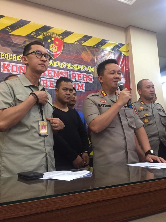 Jumpa pers kasus persekusi anggota Banser di Mapolres Metro Jakarta Selatan. Foto: Raga Imam/kumparan