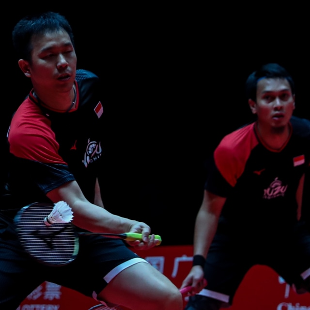 Ahsan/Hendra beraksi. Foto: Dok. PBSI