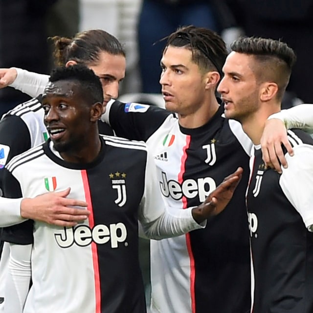 Pemain Juventus, Cristiano Ronaldo, merayakan gol ke gawang Udinese. Foto: REUTERS/Massimo Pinca