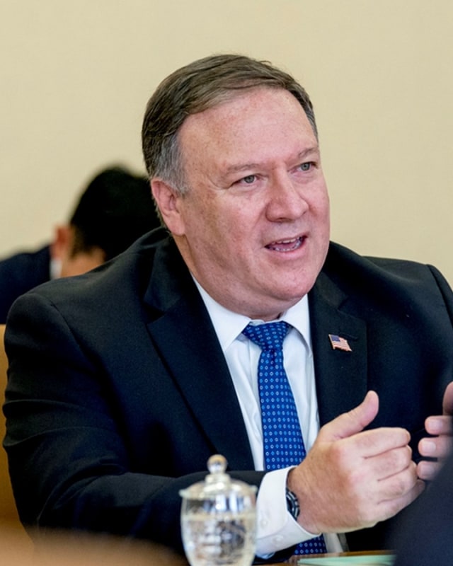 Mike Pompeo, Menlu AS, dalam sebuah acara kenegaraan. Foto: Andrew Harnik/Pool via REUTERS