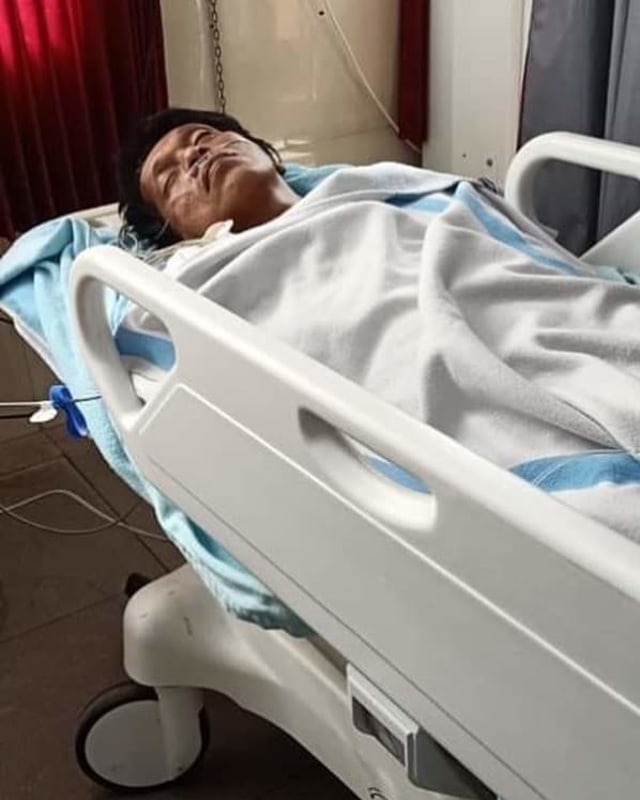 Adian saat terbaring di RSUD Doris Sylvanus Palangka Raya.