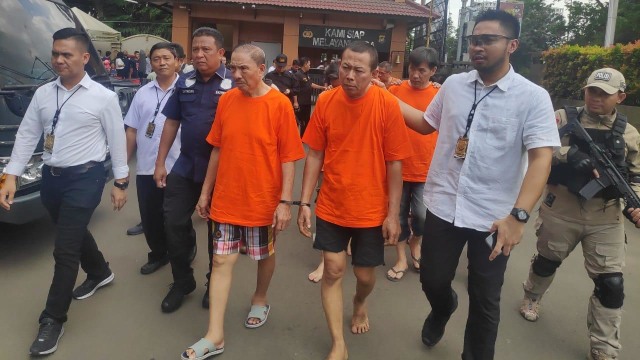 Tersangka kasus perjudian di Polres Metro Jakarta Barat. Foto: Dok. Istimewa
