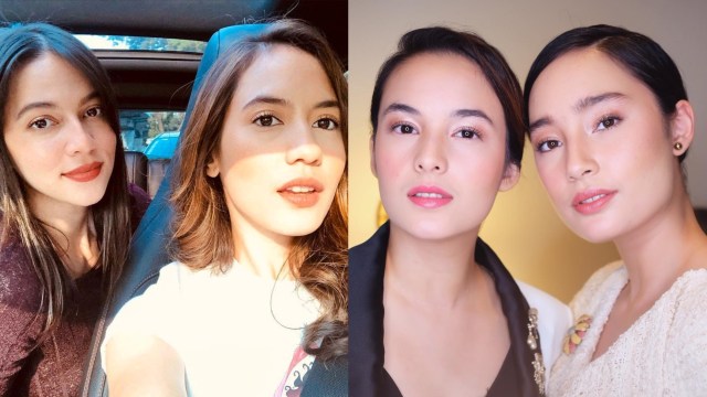 Pevita Pearce dan Julia Hartmans serta Chelsea Islan dan Tatjana Saphira. Foto: Instagram/@milkshakesspeare dan @tatjanasaphira