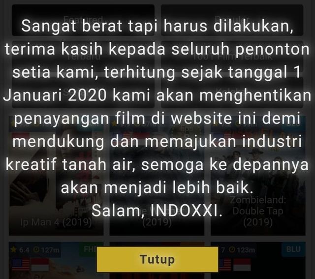 Pengumuman IndoXXI | Photo from http://103.194.171.75