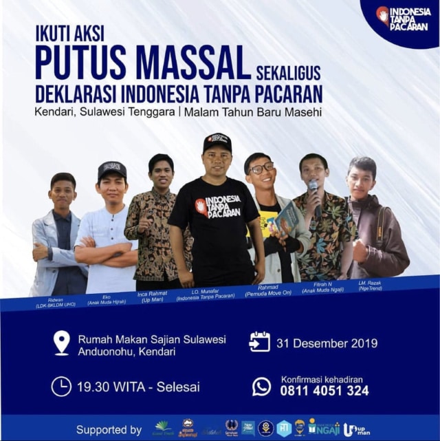 Banner deklarsi putus massal di Kota Kendari. Foto: Istimewa.