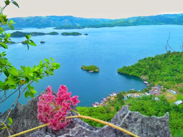 Menikmati keindahan Teluk Mayalibit Dari Puncak Beo Raja Ampat. Foto: Aditya Nugroho