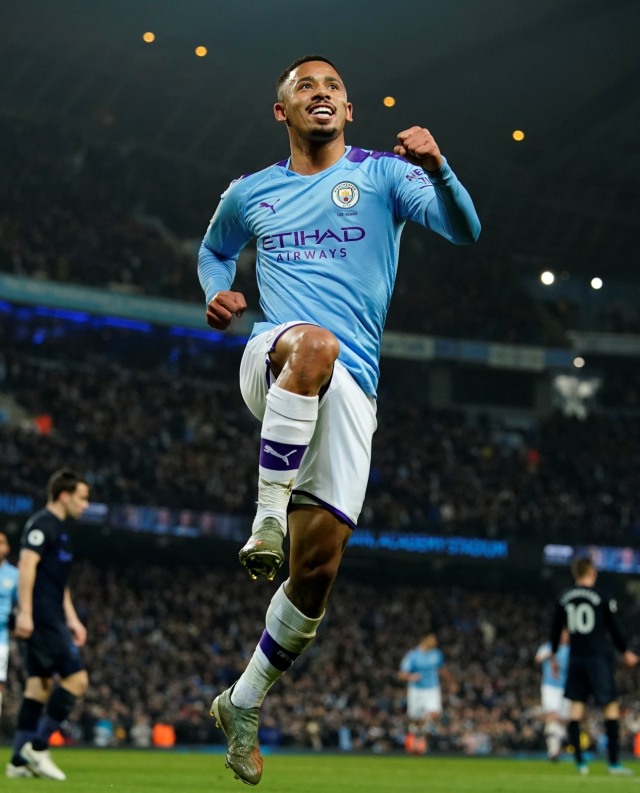Gabriel Jesus merayakan gol ke gawang Everton. Foto: Reuters/Andrew Yates