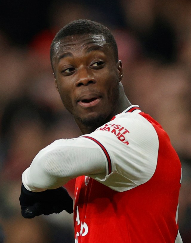 Nicolas Pepe, bintang kemenangan Arsenal atas Manchester United. Foto: Reuters/John Sibley