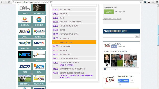 Ilustrasi jadwal acara tv