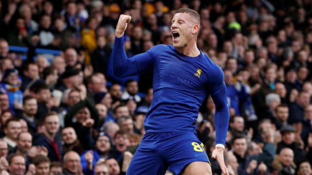 Ross Barkley cetak gol untuk Chelsea dalam laga kontra Nottingham Forest di Piala FA. Foto: Action Images via Reuters/John Sibley
