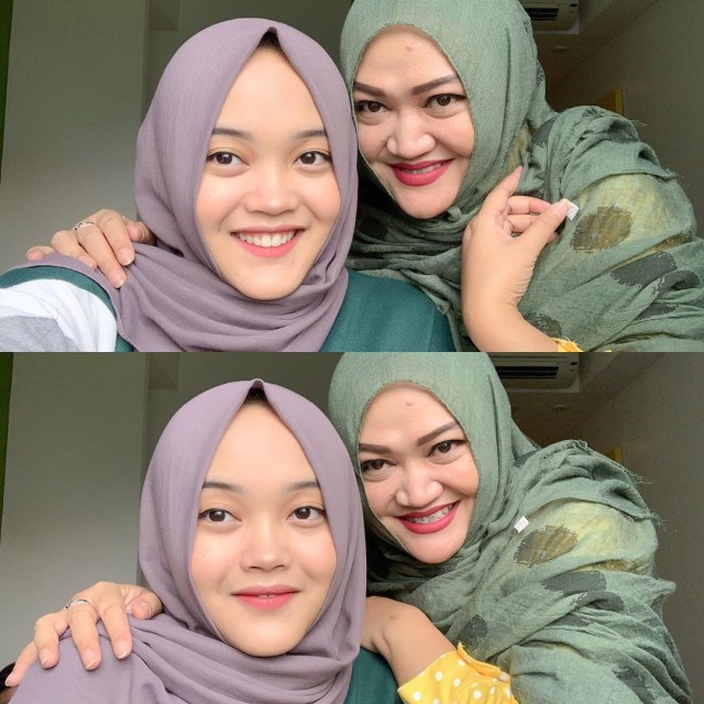 Lina, mantan istri Sule bersama anaknya. Foto: Instagram/@putridelinaa