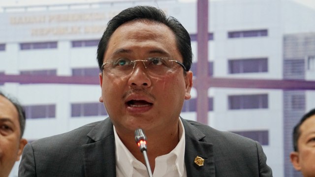 Ketua BPK RI, Agung Firman Sampurna, saat konferensi pers terkait koordinasi BPK RI dengan kejaksaan agung perihal pemeriksaan asuransi Jiwasraya, Rabu (8/1). Foto: Helmi Afandi/kumparan