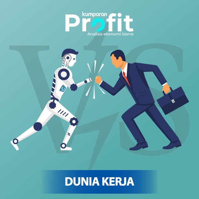 Ilustrasi robot dan manusia berebut pasar kerja. Foto: Argy Pradypta/kumparan
