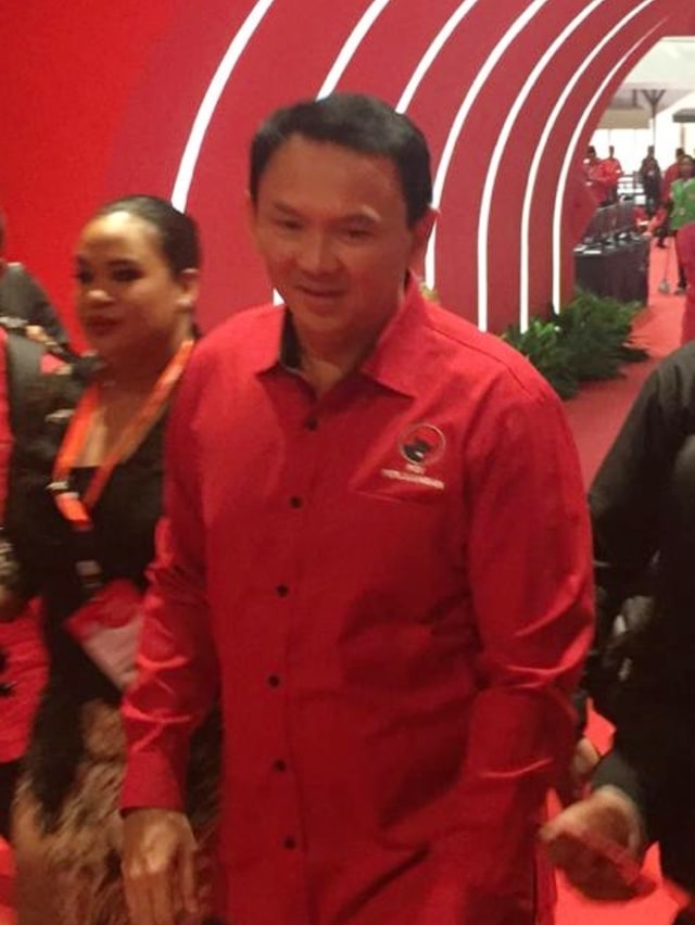 Ahok di Rakernas PDIP. Foto: Rafyq Panjaitan/kumparan
