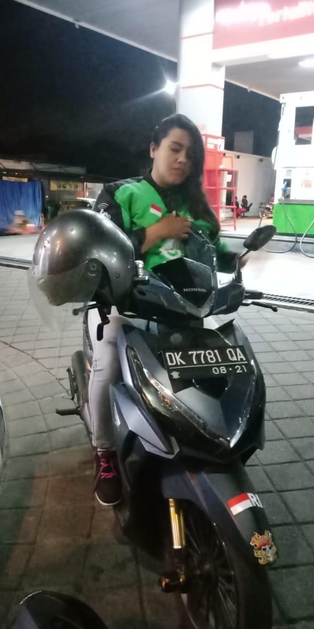 Supir ojek online Gojek bernama Putri Asih yang tewas akibat tabrak lari di kawasan Kuta, Bali Foto: Dok. Istimewa