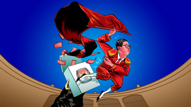 Berburu Hasto Kristiyanto. Ilustrator: Indra Fauzi/kumparan