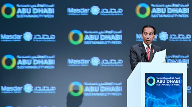 Presiden Joko Widodo pada forum Abu Dhabi Sustainability Week (ADSW) di Abu Dhabi, Persatuan Emirat Arab, Senin (13/1/2020) Foto: Dok. Biro Pers Setpres