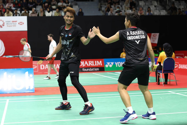Pasangan ganda campuran Indonesia, Tontowi Ahmad/Apriyani Rahayu, di Indonesia Masters 2020.  Foto: Dok. PBSI 