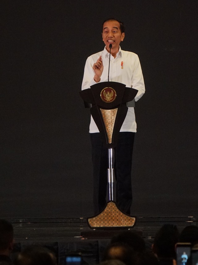 Presiden Joko Widodo pada Pelantikan Badan Pengurus Pusat Himpunan Pengusaha Muda Indonesia (HIPMI), Jakarta, Rabu (15/1/2020). Foto: Fanny Kusumawardhani/kumparan