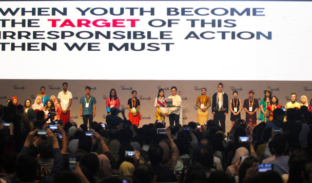 Pemuda dari beragam latar belakang menyampaikan komitmen untuk terlibat dalam pengendalian tembakau pada The 12th Asia Pacific Conference on Tobacco or Health di Bali pada 2018 lalu.