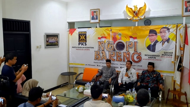 Ngopi Bareng bersama DPW PKS membahas Wagub DKI Jakarta. Foto: Andreas Ricky Febrian/kumparan