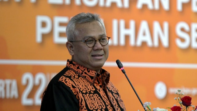 Ketua KPU, Arief Budiman, pada Refleksi Pemilu 2019 dan Persiapan Pemilu 2020 di Ruang Sidang KPU, Jakarta, Rabu (22/1/2020).
Foto: Nugroho Sejati/kumparan