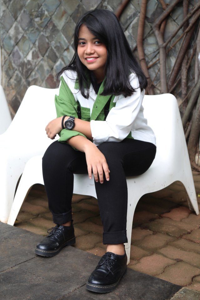 Hanin Dhiya saat berkunjung ke kantor kumparan, Jakarta, Rabu (22/1). Foto: Fanny Kusumawardhani/kumparan